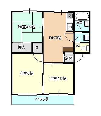 リバティハウス(3DK/2階)の間取り写真