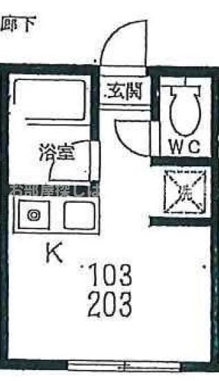 ゼフィルス西落合(1K/1階)の間取り写真