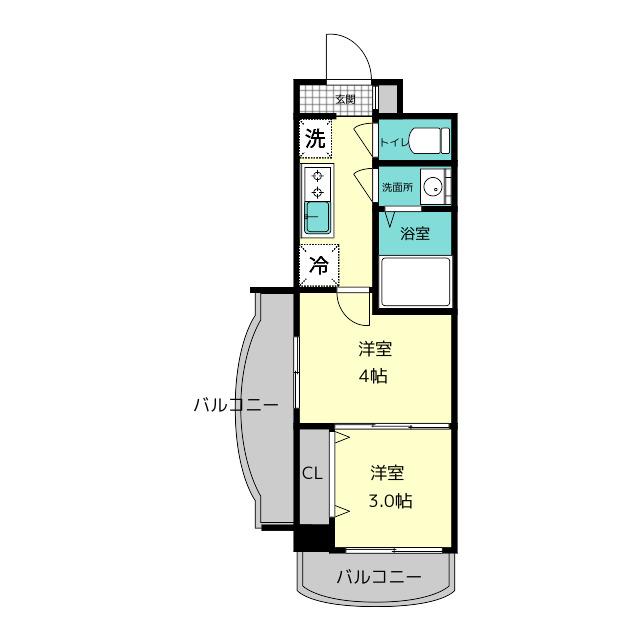 NO40 PROJECT2100博多駅前(2K/8階)の間取り写真