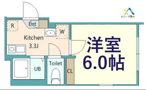 OAKWOOD蒔田(1K/2階)の間取り写真