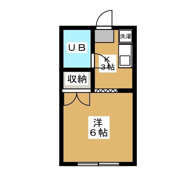 グリーンビュー若葉(1K/1階)の間取り写真