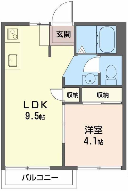 村田ハイツ(1LDK/1階)の間取り写真