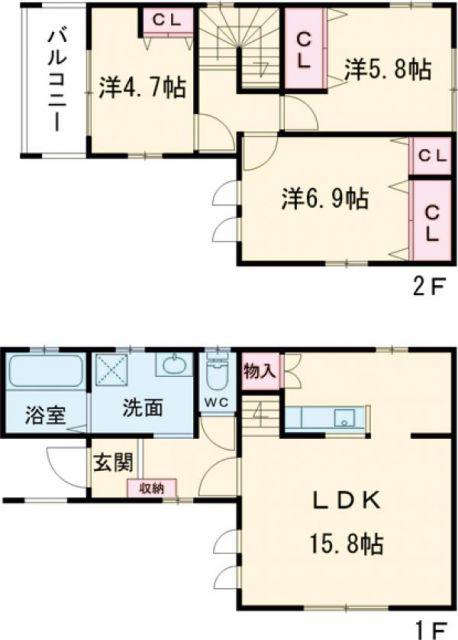 フジパレス戸建喜連三丁目(3LDK/1階)の間取り写真