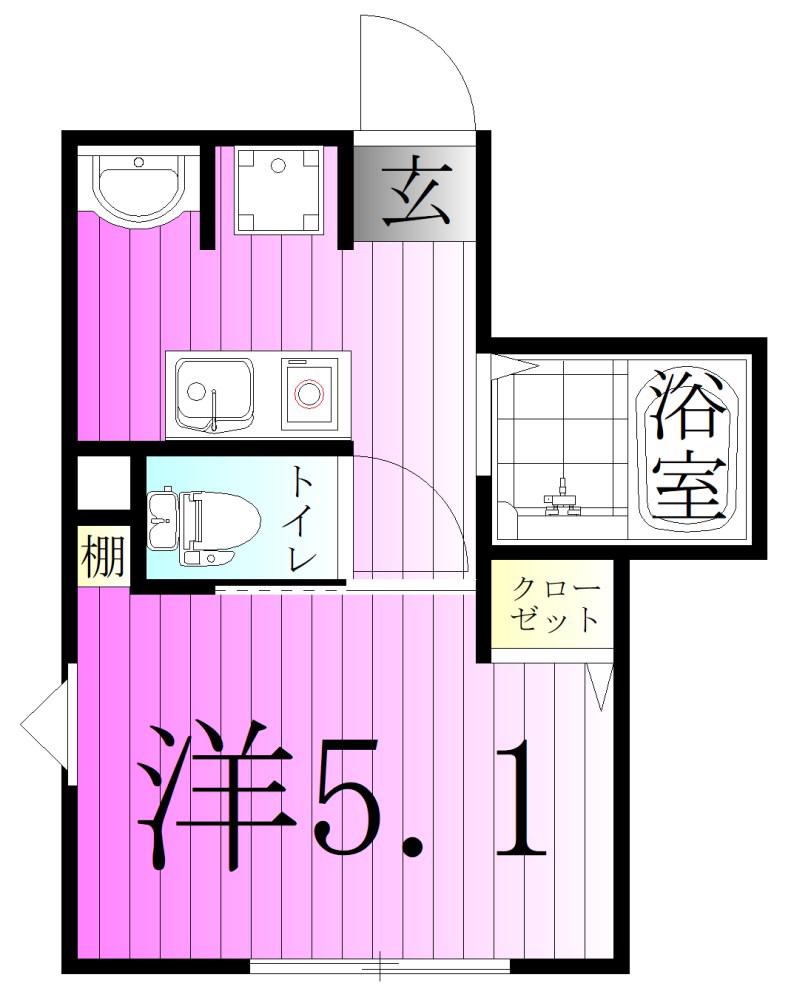 MELDIA梅島X(1K/2階)の間取り写真