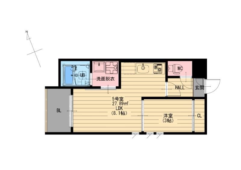 R-SMART花園(1LDK/1階)の間取り写真
