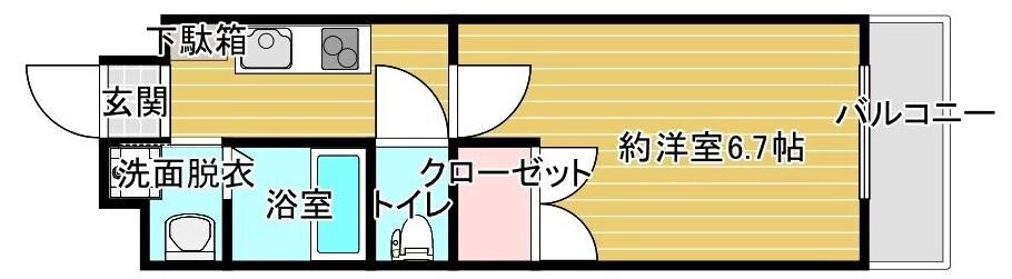 ISI BLDG FUNAIRI(1K/2階)の間取り写真