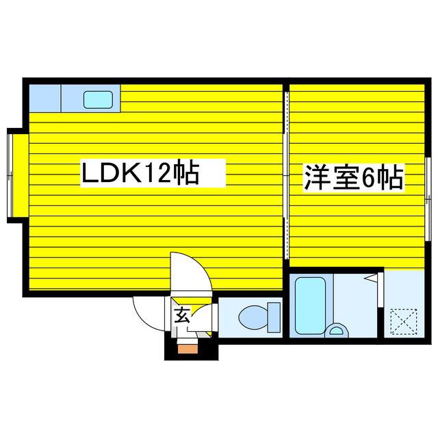 エクセル26(1LDK/1階)の間取り写真