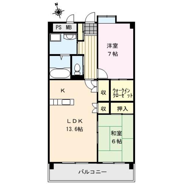 ステラ・コート参番館(2LDK/4階)の間取り写真