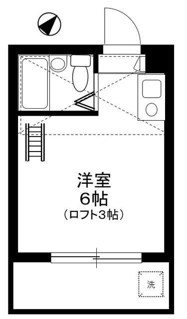 ロイヤルハイム(ワンルーム/2階)の間取り写真