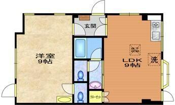 ドミール代々木(1LDK/1階)の間取り写真