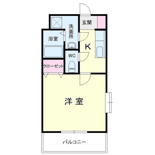 センテリヤール(1K/1階)の間取り写真