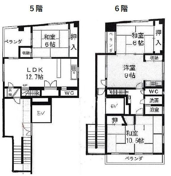 シェラトン八ツ寺(4LDK/5階)の間取り写真