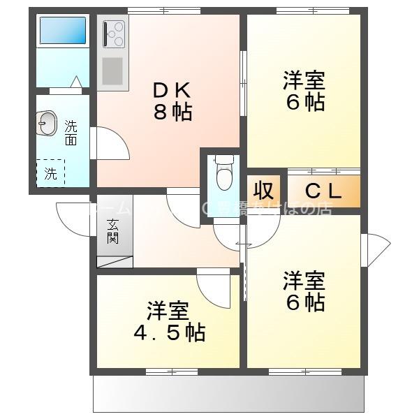 ユトリロ一色町 A(3DK/1階)の間取り写真