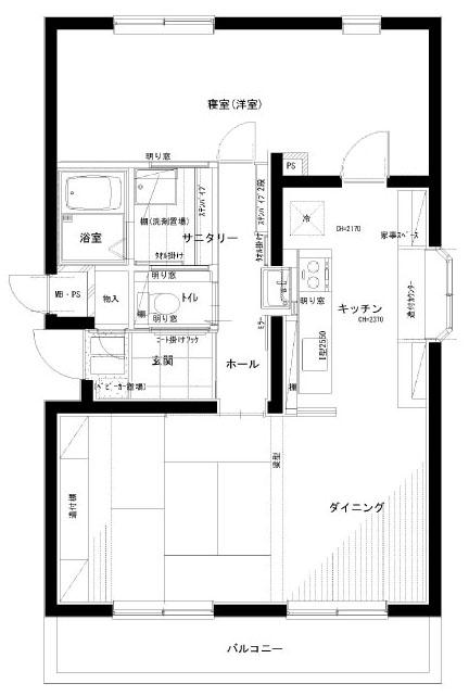ファミーユ小金B(2LDK/1階)の間取り写真