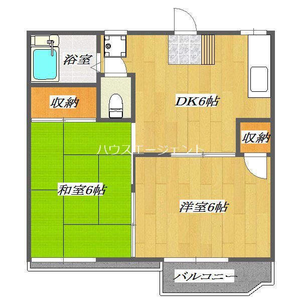 マインコーポ南葛西1(2DK/1階)の間取り写真