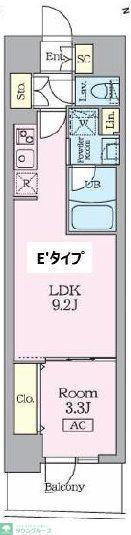 GARDEN XAVIS門前仲町(1LDK/6階)の間取り写真