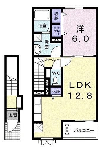 サンフィールド・セレナ A(1LDK/2階)の間取り写真