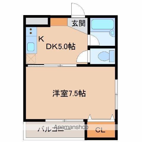 MIPビル(1K/2階)の間取り写真