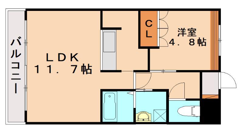 サンライズノアIII(1LDK/2階)の間取り写真