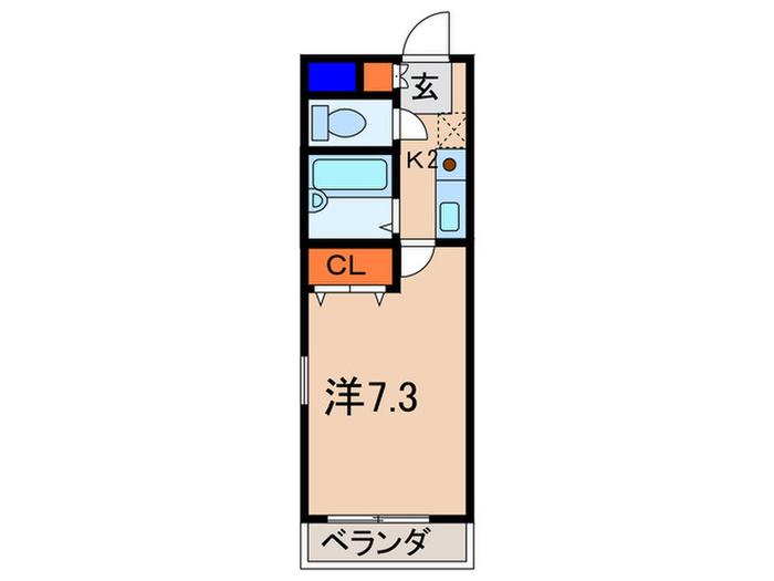 サクセス17(1K/2階)の間取り写真