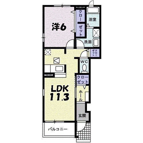 レーベン スクエア I号館(1LDK/1階)の間取り写真