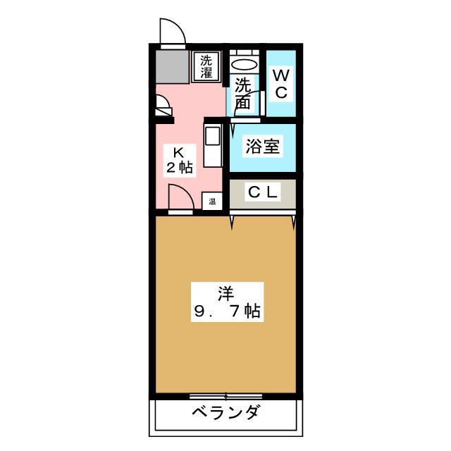 マンションTENYU(1K/2階)の間取り写真