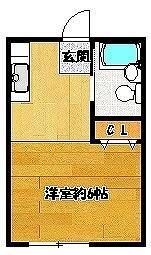 サンビレッジ三輪(ワンルーム/1階)の間取り写真