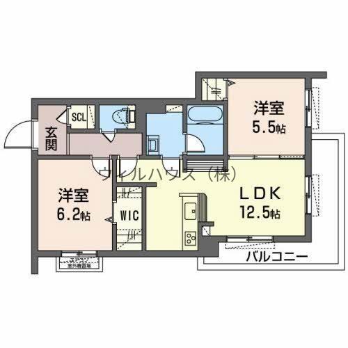 シャーメゾン彩(2LDK/2階)の間取り写真