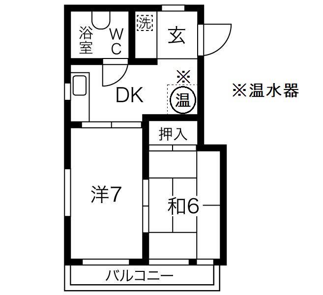 畠中ビル(2DK/3階)の間取り写真