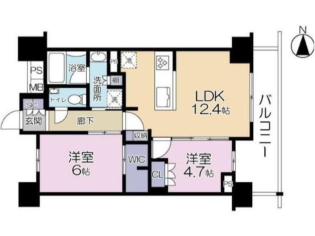 ガーラ・レジデンス府中宮西町(2LDK/11階)の間取り写真