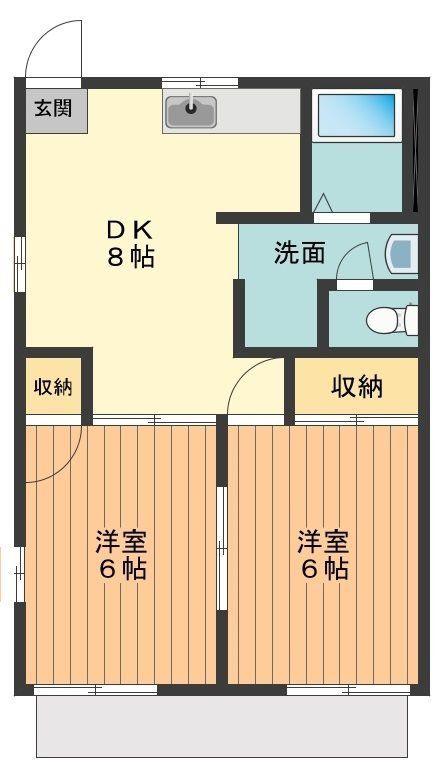 フレグランス片倉(2DK/1階)の間取り写真