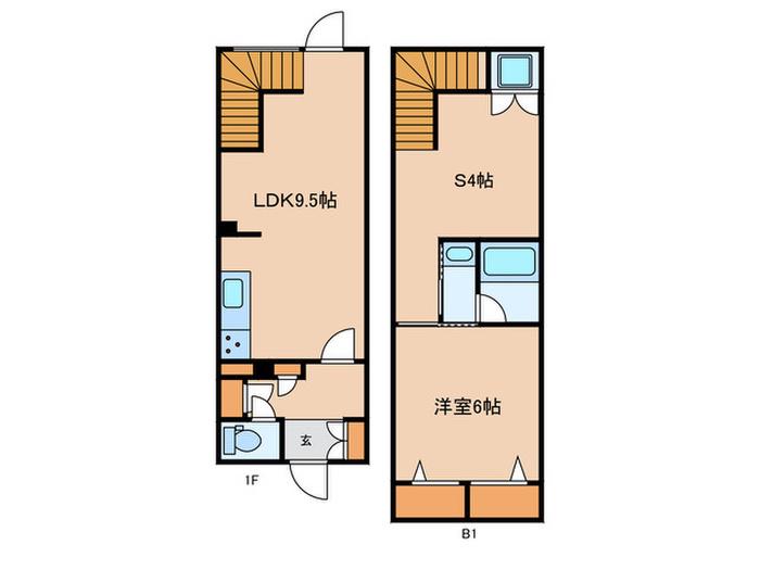 LEGALAND KAGURAZAKA(1SLDK/1階)の間取り写真