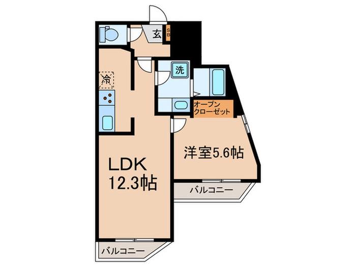 BELLEVIAGE MOTOSUMIYOSHI(1LDK/1階)の間取り写真