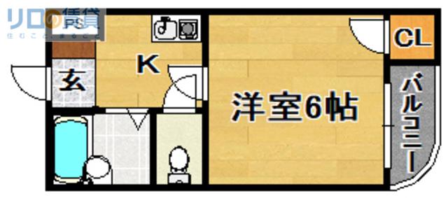 ルシエル淡路(1K/3階)の間取り写真