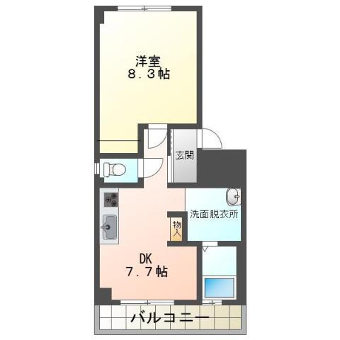 マイハウス4号(1DK/1階)の間取り写真