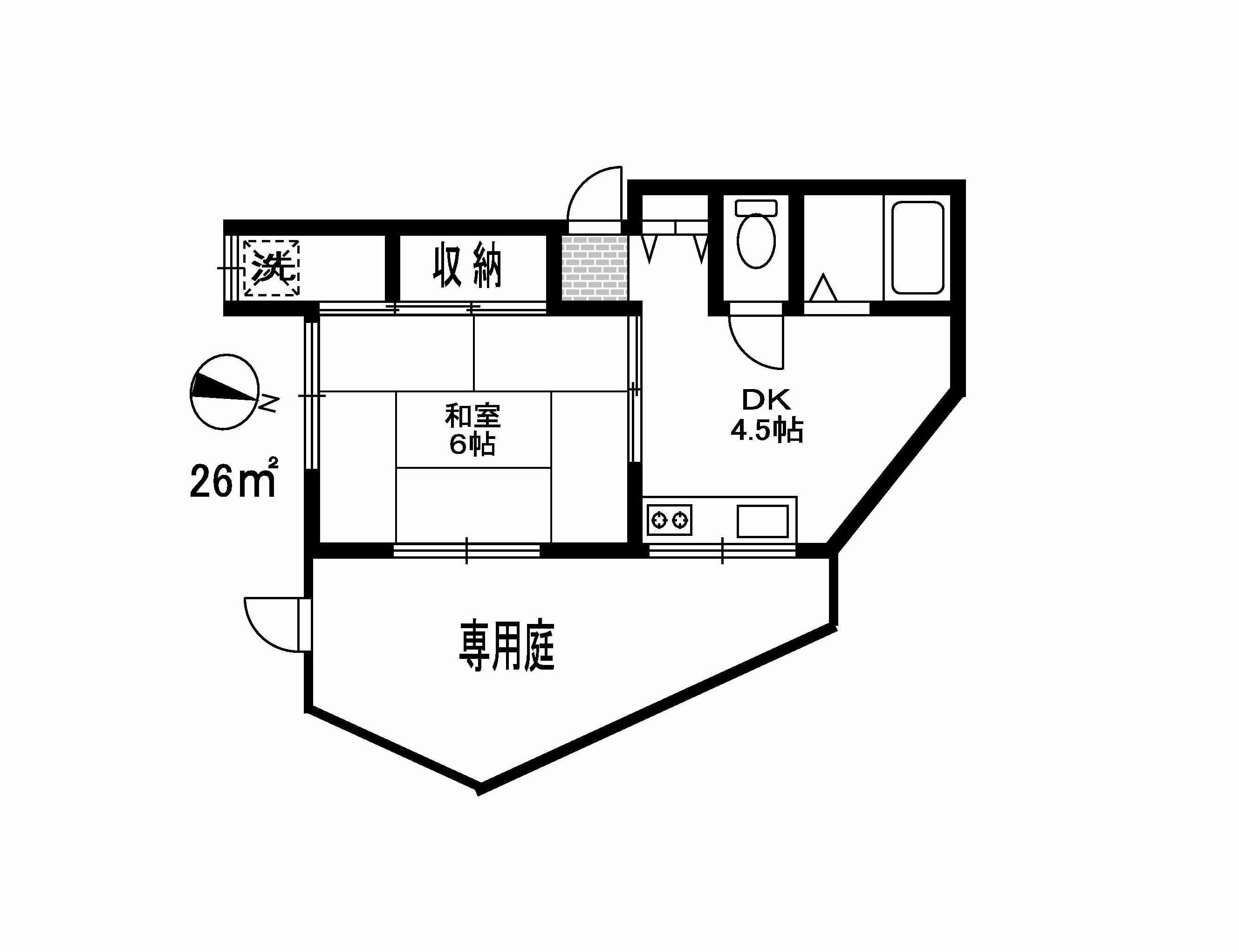 ハイツミキ(1DK/1階)の間取り写真