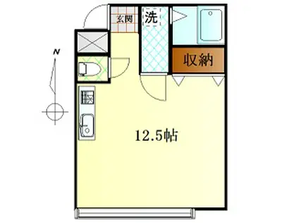 アバンティ桔梗野(ワンルーム/3階)の間取り写真