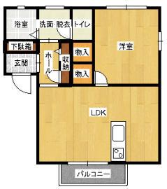 エミネンス西野目(1LDK/2階)の間取り写真