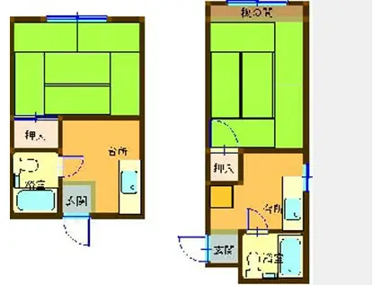 メイプル山路(1K/1階)の間取り写真