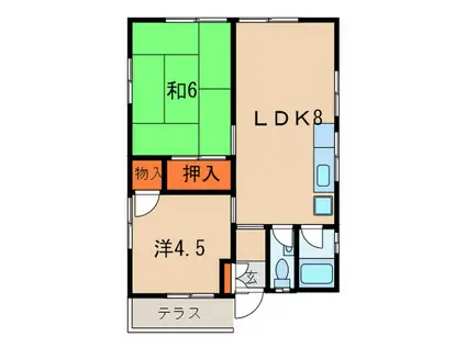 アボアドール薬師(2LDK/2階)の間取り写真