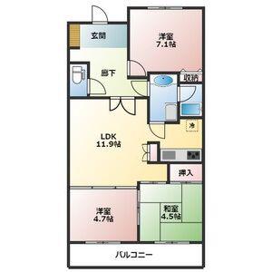徳川園サンハイツ(3LDK/2階)の間取り写真