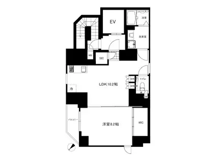 CREAL PREMIER恵比寿クリアルプレミア恵比寿(1LDK/4階)の間取り写真