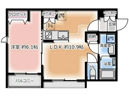 レ・ベリエ(1LDK/1階)の間取り写真