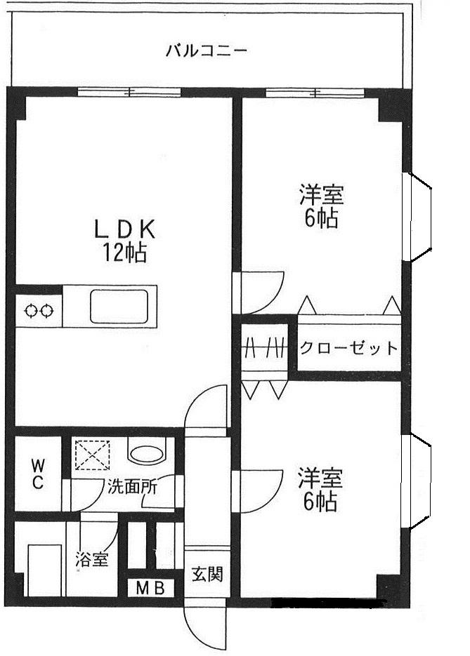 パールエミネンス(2LDK/3階)の間取り写真