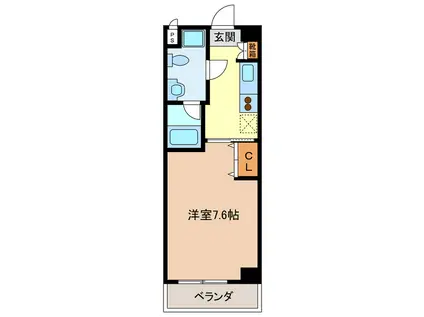 エイムオーエス島崎町マンション(1K/2階)の間取り写真