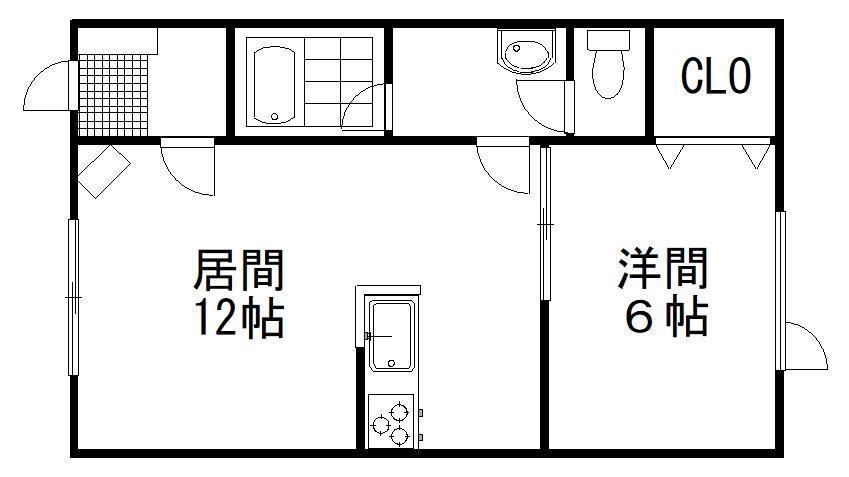ブリリアント1(1LDK/1階)の間取り写真
