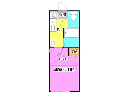 コーラルコート清瀬壱番館(1K/2階)の間取り写真