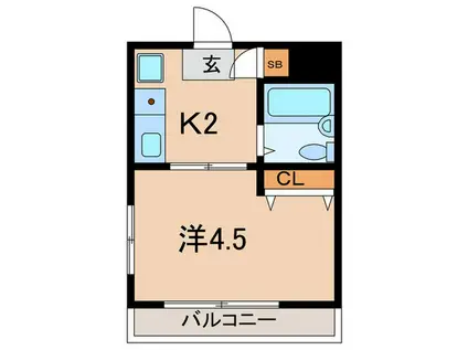 ハイネス鹿島田(1K/4階)の間取り写真