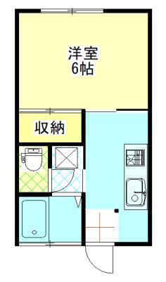 コーポ鈴木(1K/2階)の間取り写真