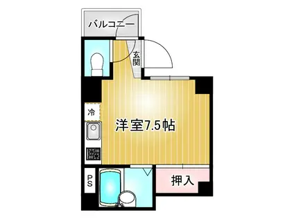 内山プラザビル(ワンルーム/2階)の間取り写真